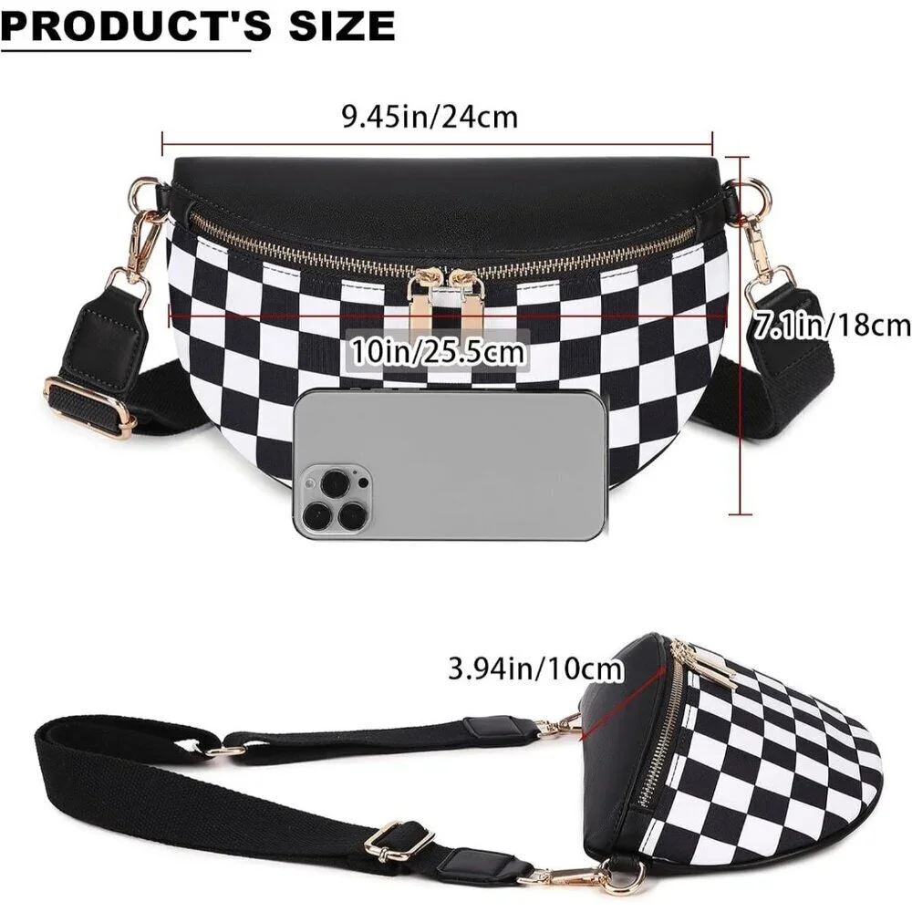 Small Leather Crossbody Bag Women Travel Purse Fanny Pack Belt Bag